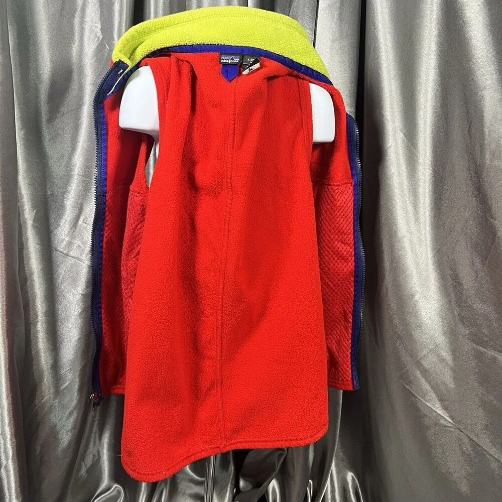 Vintage Patagonia Synchilla Fleece‎ Vest Kids Sz 10 Red Ski Winter Rare Logo 90s